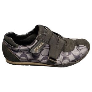 Coach Kyrie Sneakers Womens Size 6.5 Blue‎ Black Signature Print Slip On A1195